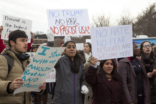 Stony Brook community denounces travel ban at two separate protests